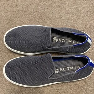 Rothy's 7.5 Gray Original Slip-On Sneaker Knit Fabric Excellent Pair EUC